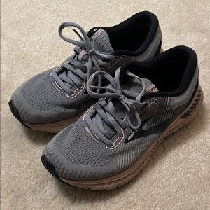 Brooks Charcoal and Light Pink Athletic Sneakers